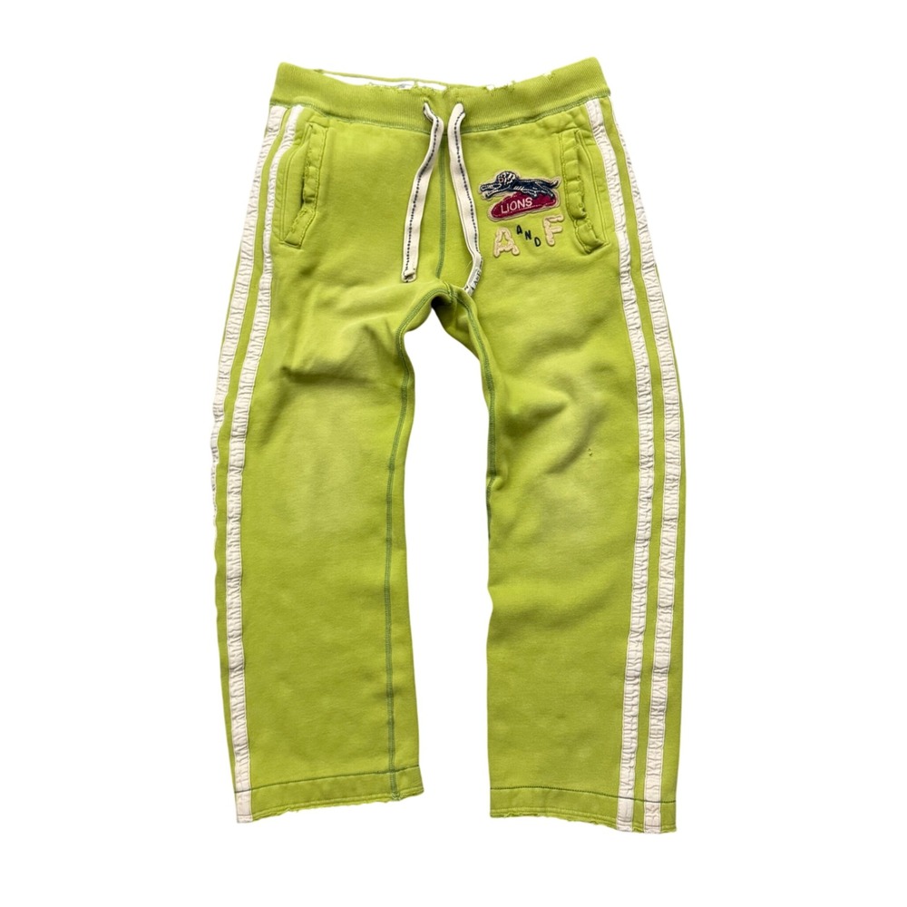Vintage Abercrombie & Fitch Lime Green Baggy Sweatpants Side Stripe